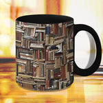 Kreative Keramiktasse für Katzen- und Buchliebhaber