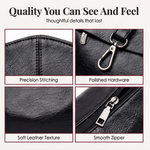 Comfortable faux leather shoulder bag – 3 compartments