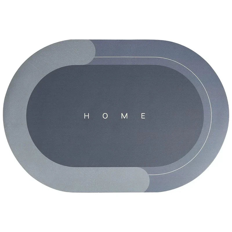 Non-slip oval bath mat with high absorbency