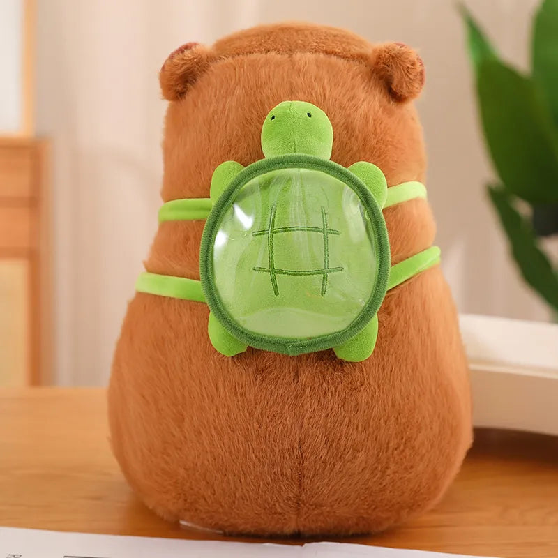Cozy Capybara with Helpful Turtle Backpack