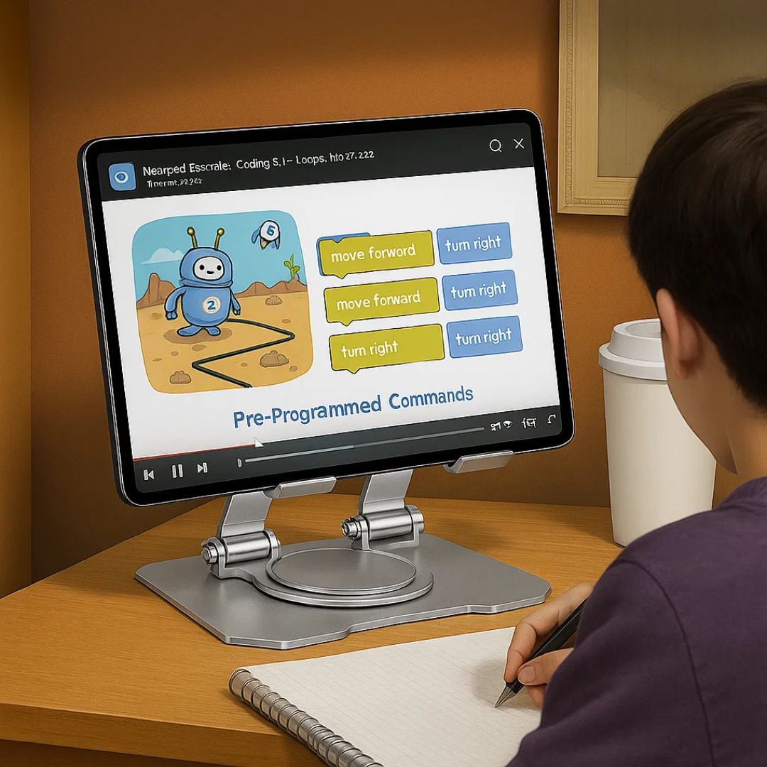 Adjustable Tablet Stand – Ergonomic Comfort – Foldable, Non-Slip Design – Perfect for Work, Study, Travel, and Video Calls