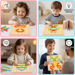 Wooden puzzle toy with Montessori design for creative nail games