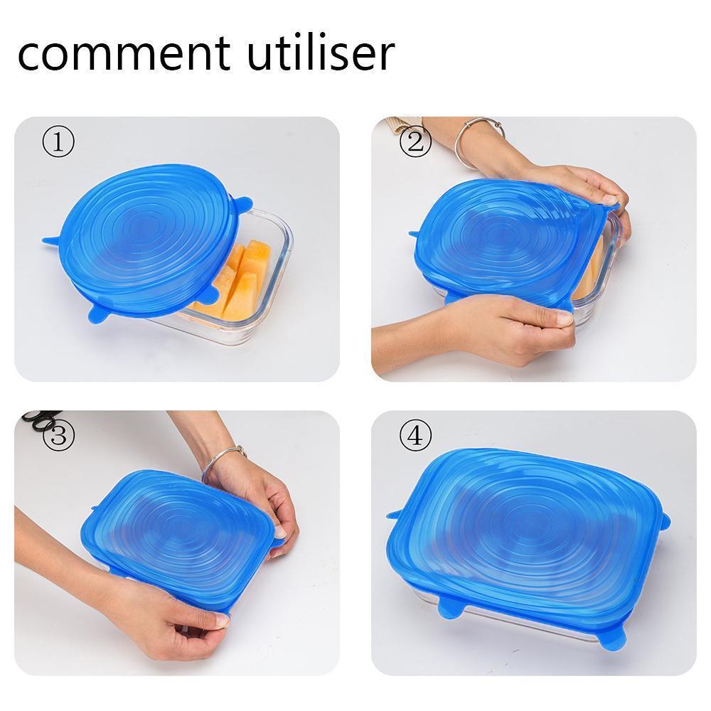 6-piece silicone lid set