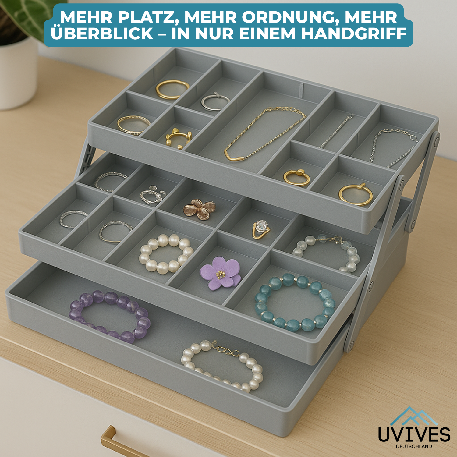 FlexiSort - Intelligenter Schubladenorganisator für maximale Ordnung