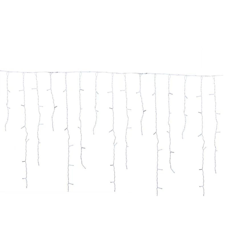 Frostlichter 50m LED Icicle Fairy Lights | IP44 Weatherproof | 36V Low Voltage | Over 500 LEDs | Beautiful Waterfall Effect | Warm White