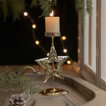 Christmas Candle Holders - Star and Christmas Tree Design for Festive Decor