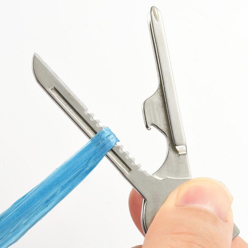 Multifunktionales 6-in-1 Schlüsselanhänger Werkzeug – Faltbares Mini-Tool aus Edelstahl mit Flaschenöffner