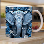 3D Elefanten Blumen Tasse