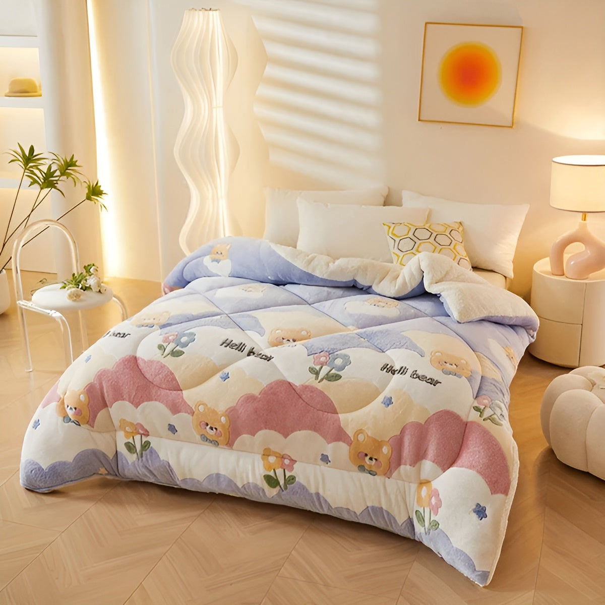 Schlafkomfort Decke Blütenzauber | Weich & Pflegeleicht | Elegantes Design