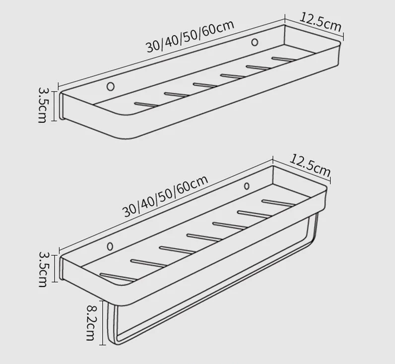 Corner shelf made of high-quality aluminum - Drill-free installation for bathroom and kitchen