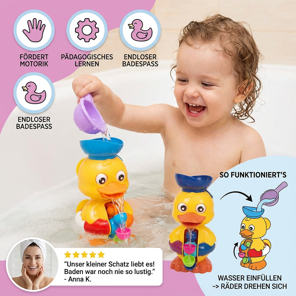 Waterwheel Duck Toy for the Bath
