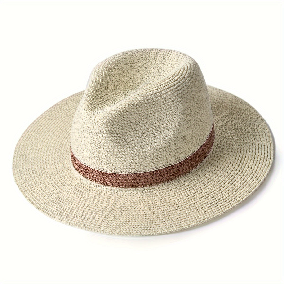 Stylish summer hat with a wide brim made of paper fiber