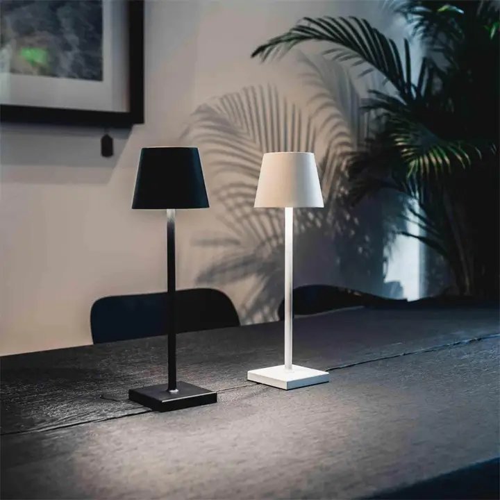 Modern cordless table lamp with touch dimmer and rechargeable battery