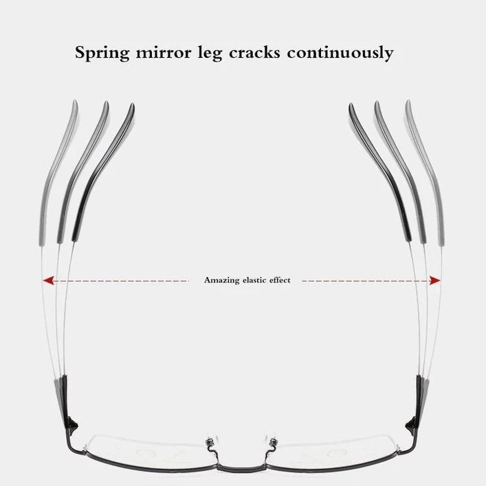 Lightweight titanium reading glasses with progressive lenses