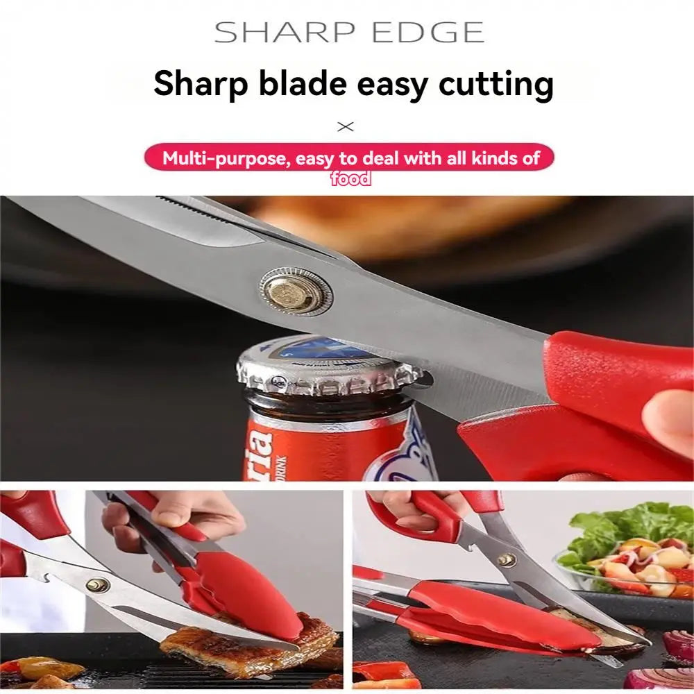 GrillProfi Edelstahl Scheren- und Clip-Set für BBQs | 24x8,7 cm & 27x3,5 cm