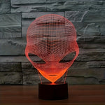 3D Alien Lamp with LED Color Lighting and Touch Control