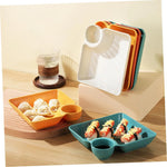 Practical serving platter with integrated dip section