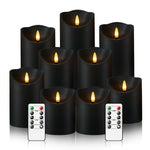 Set of 9 Flameless LED Candles – Remote Control and Glitter Finish