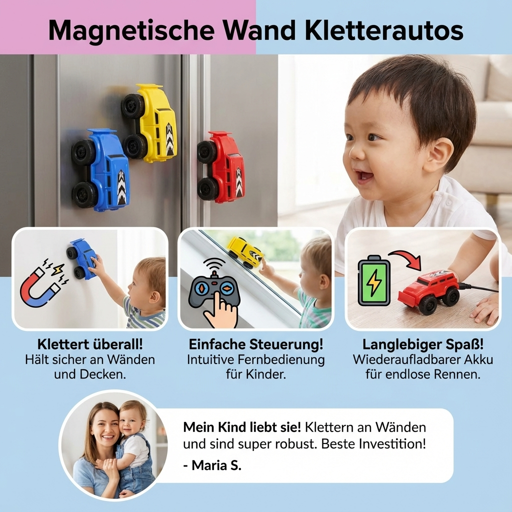 Climbing cars with magnetic wall function