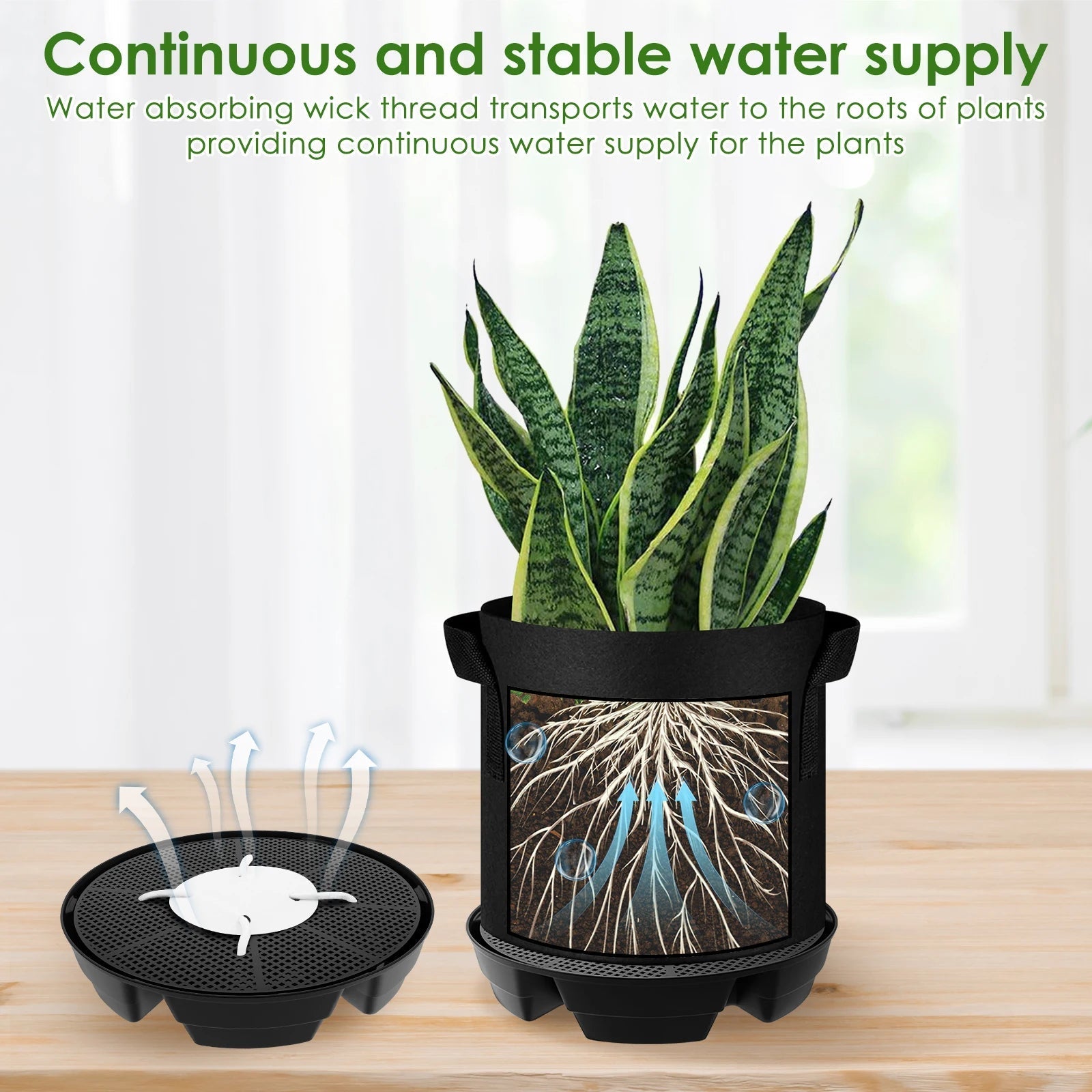 Selbstbewässernde Pflanzenuntersetzer mit 2,8 L Wasserreservoir | 4er-Pack
