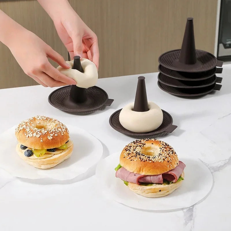 6-piece silicone baking mold set for perfect donuts and pastries