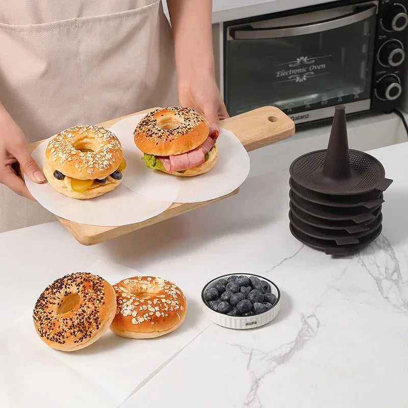 6-piece silicone baking mold set for perfect donuts and pastries