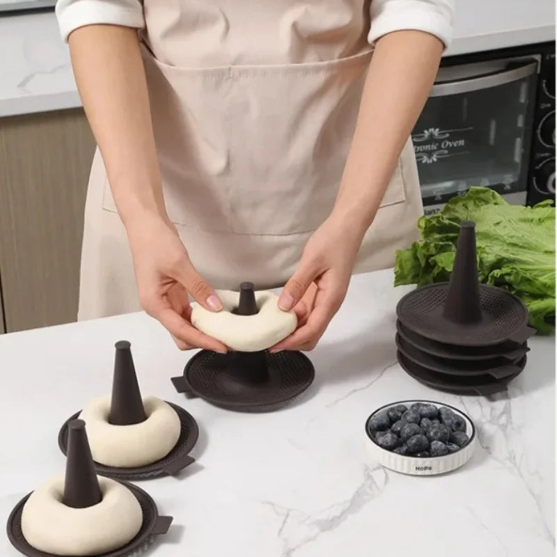 6-piece silicone baking mold set for perfect donuts and pastries