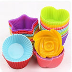 Set of 6 Reusable Silicone Baking Cups for Muffins