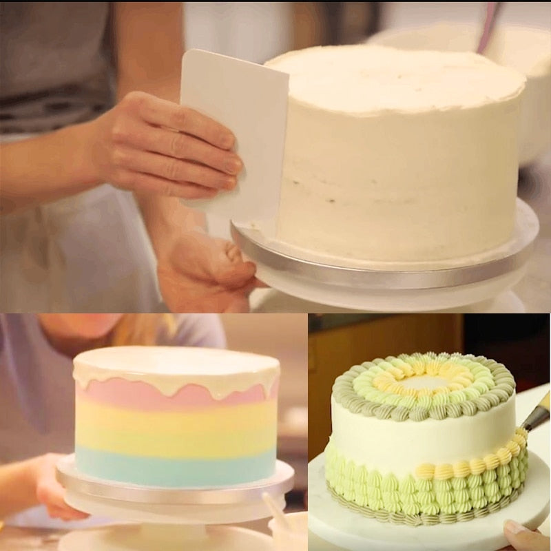 6-teiliges Set mit drehbarem Kuchenständer und Tortenteller
