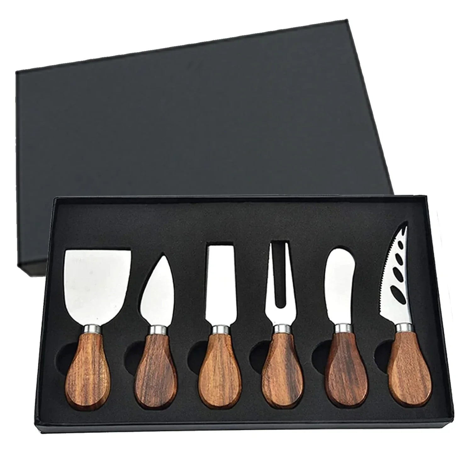 6-Piece Stainless Steel Cheese Knives Set for Charcuterie Boards and Cutlery