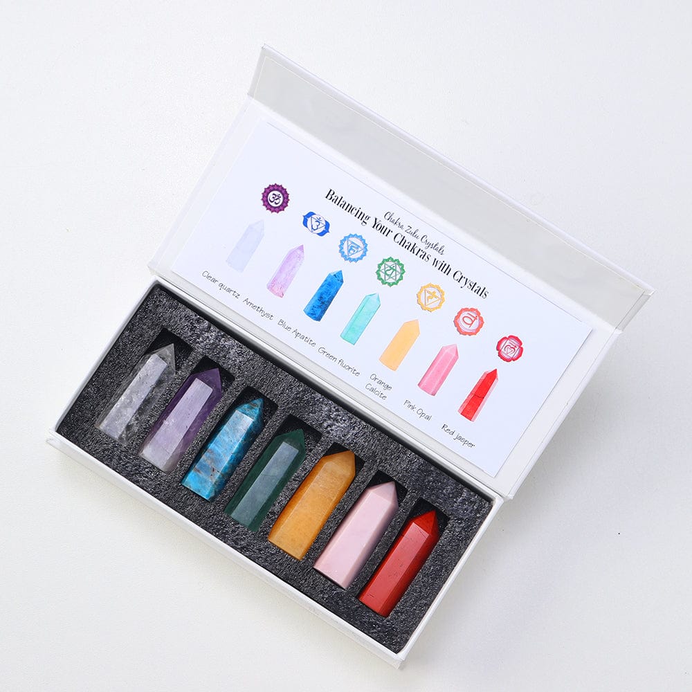 Set aus 7 Heilsteinen in eleganter Geschenkverpackung