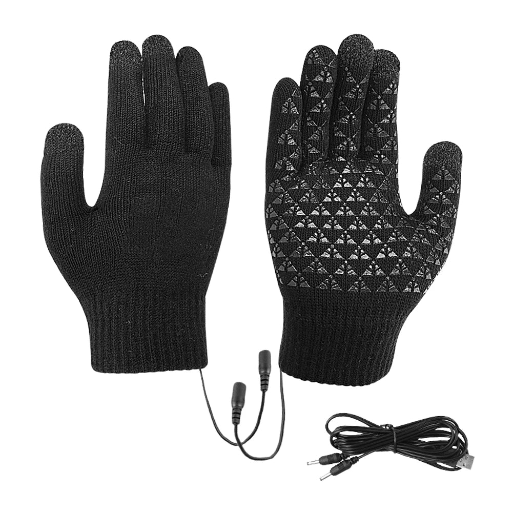 Wärmeschutz Handschuhe | Wiederaufladbar per USB | Touchscreen-freundlich & Rutschfest | Thermo-Winterhandschuhe für Outdoor-Aktivitäten