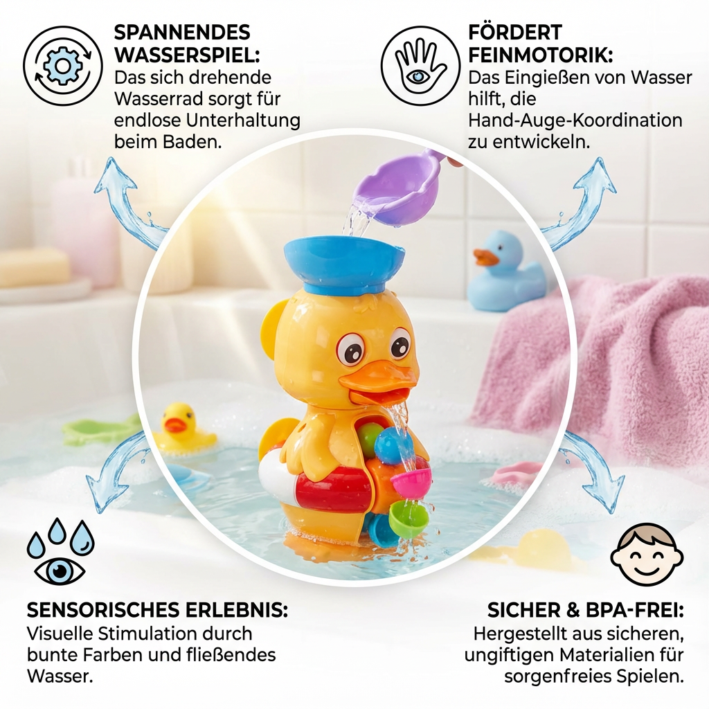 Waterwheel Duck Toy for the Bath