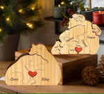 Personalizable Wooden Puzzle with Bear Motifs for the Family