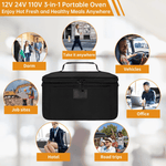 Electric Portable Food Warmer Lunch Box with 3-in-1 Plug