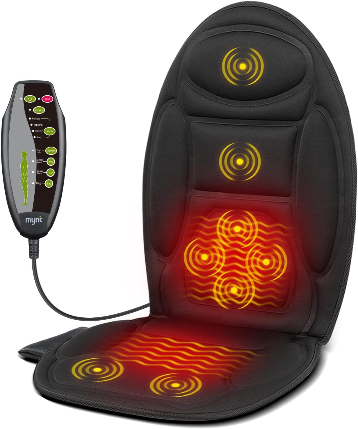 Heated Massage-Autositzkissen – Entspannungskissen für Rücken und Oberschenkel