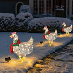 LED Chicken with Scarf for Winter – Christmas Decoration for Indoors and Outdoors