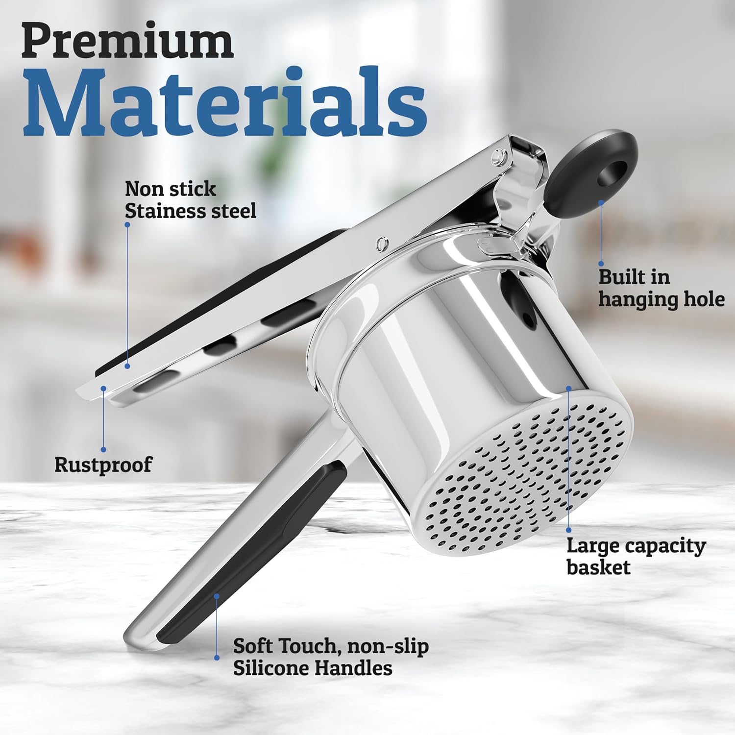 High-Quality Stainless Steel Potato Masher – For Perfect Purées
