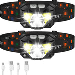 LumiFlex | Rechargeable LED Headlamp | 1200 Lumens, Waterproof, Motion Control | Set of 2