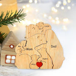 Personalizable Wooden Puzzle with Bear Motifs for the Family