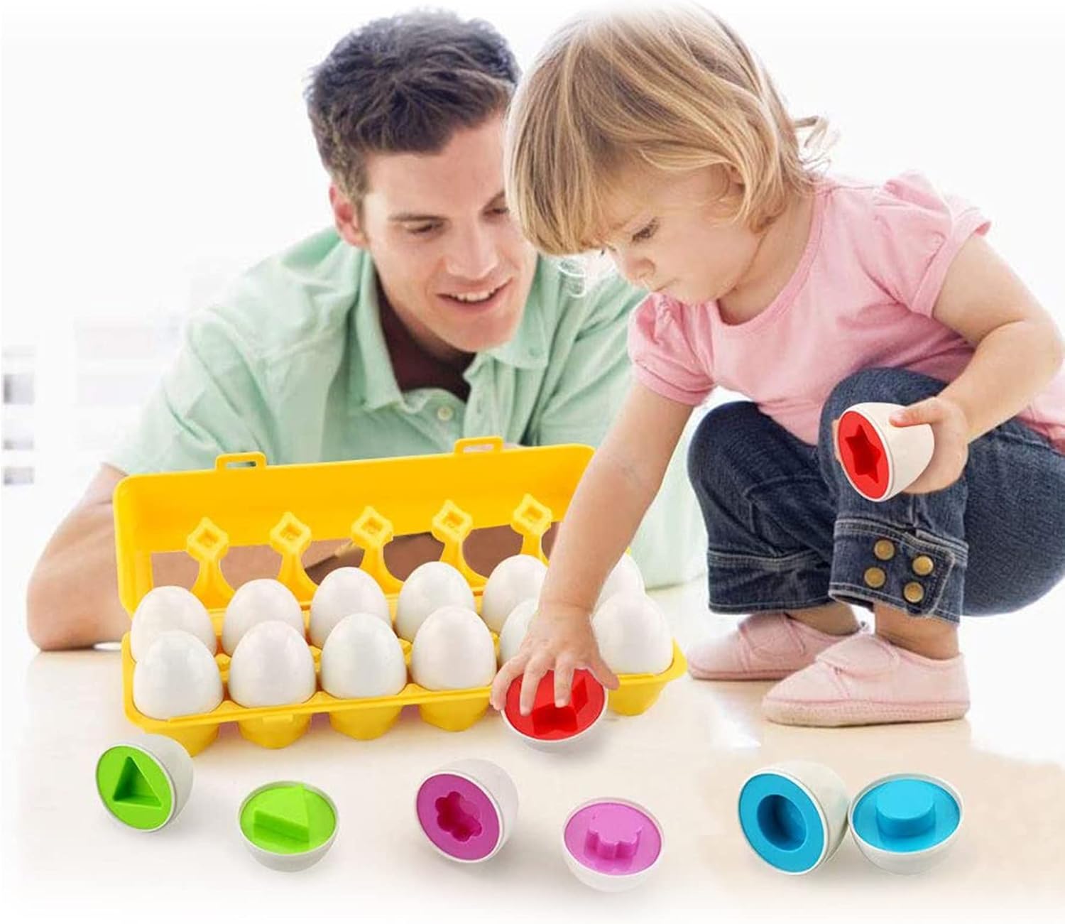 Learning Toy Set with Colorful Eggs for Kids