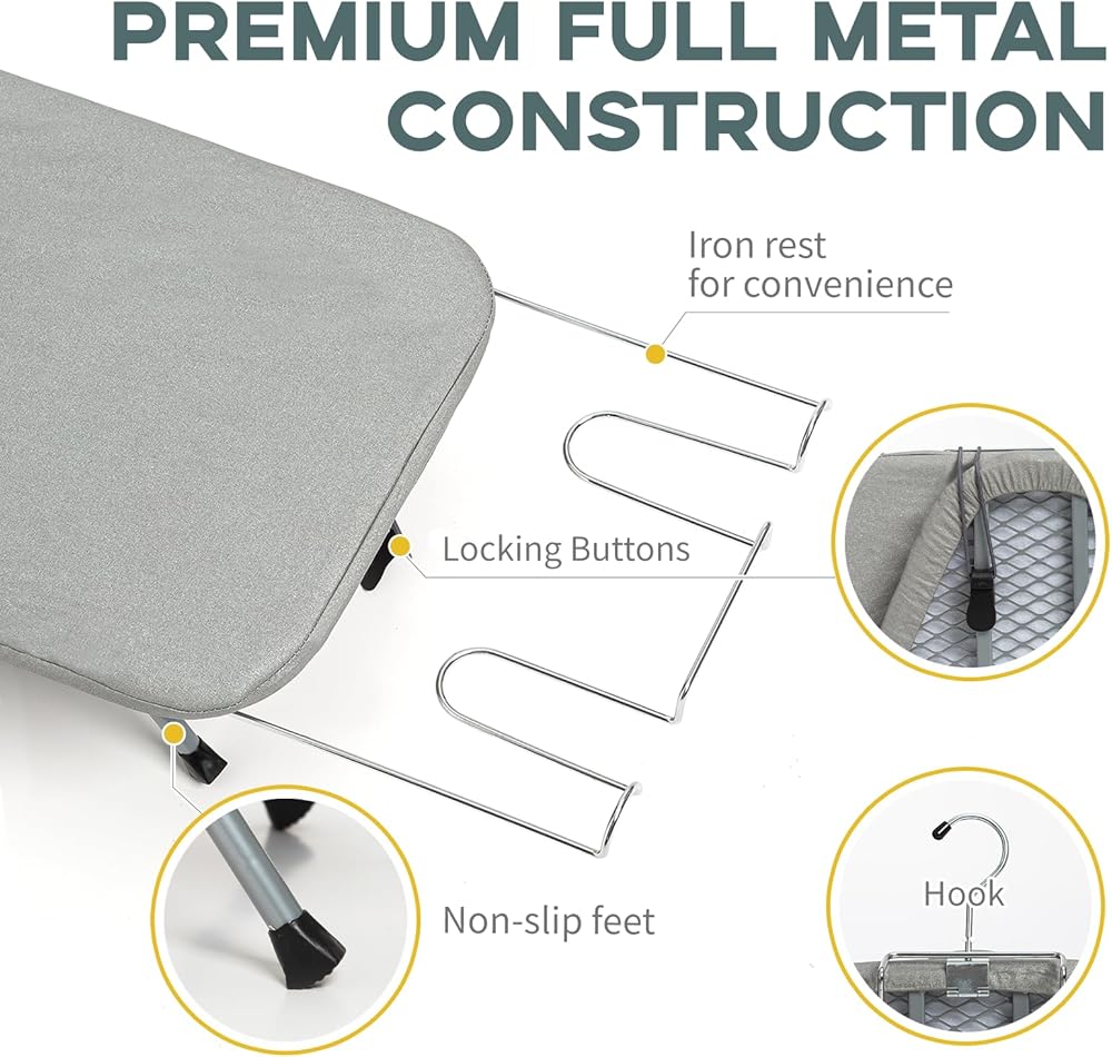 Compact Tabletop Ironing Board – Portable and Foldable