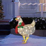 LED Chicken with Scarf for Winter – Christmas Decoration for Indoors and Outdoors