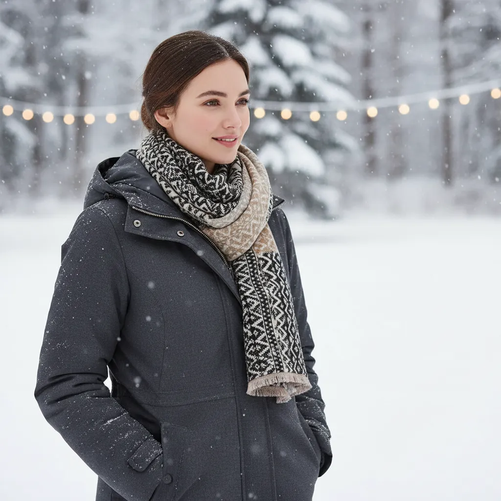 Nordischer Charme – Eleganter Winterschal für Damen