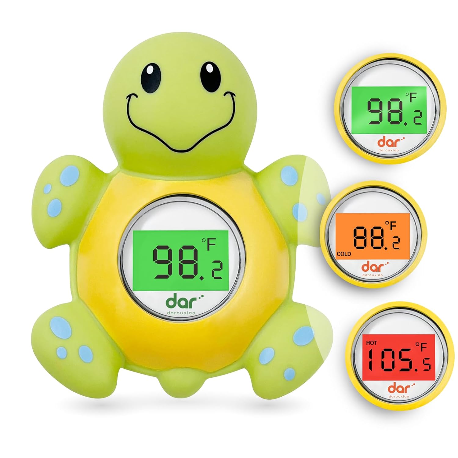 Sicheres Babybadthermometer mit Farbdisplay und Warnsystem
