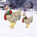 LED Chicken with Scarf for Winter – Christmas Decoration for Indoors and Outdoors