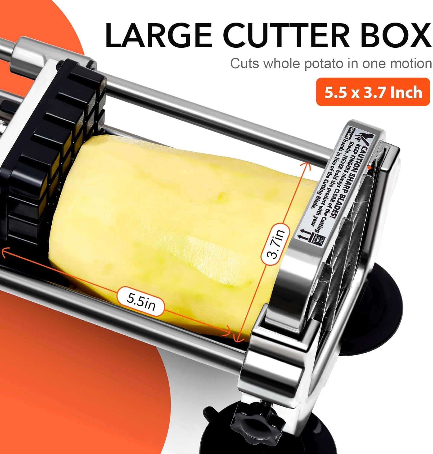 Robust stainless steel vegetable cutter with 2 cutting inserts