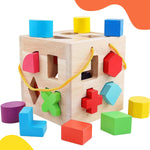 Wooden Cubes for Montessori: Shapes and Colors Learning Toy