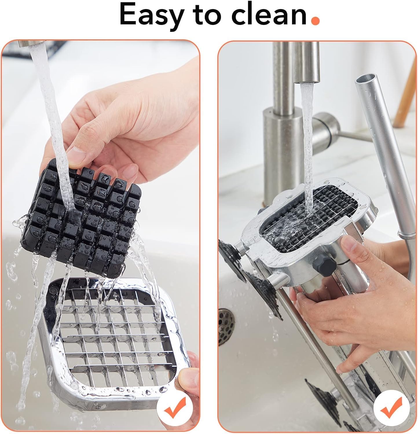 Robust stainless steel vegetable cutter with 2 cutting inserts