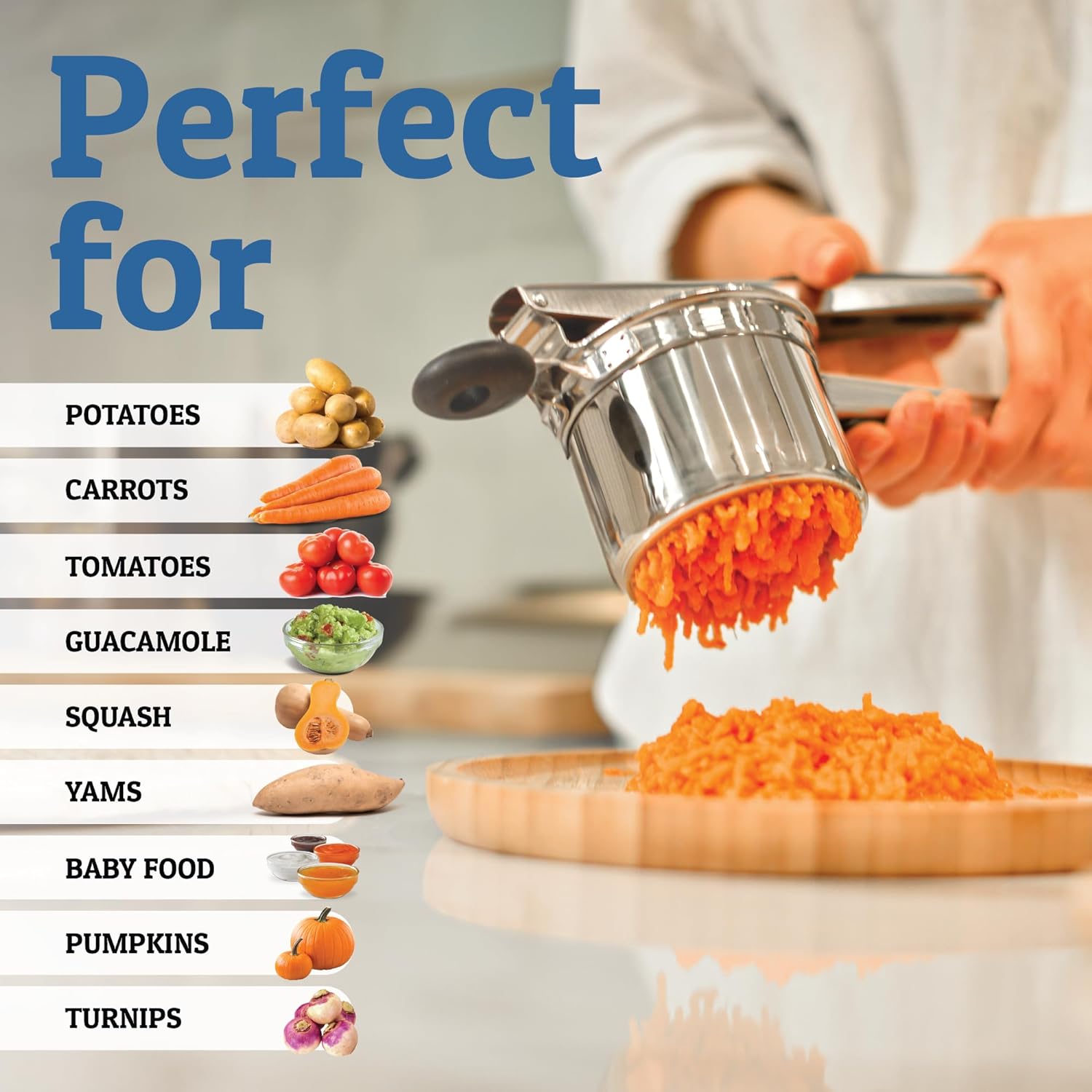 High-Quality Stainless Steel Potato Masher – For Perfect Purées